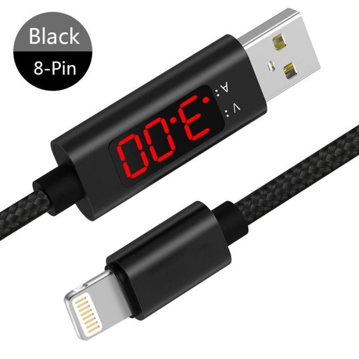 Кабель XoKo USB-Lightning, 1.5м Black з вимірником струму (SC-150i)