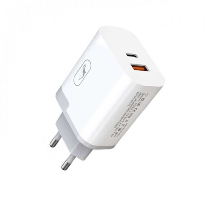 Зарядний пристрій SkyDolphin SC17 PD+QC3.0 (2USB, 3A) White (MZP-000110)