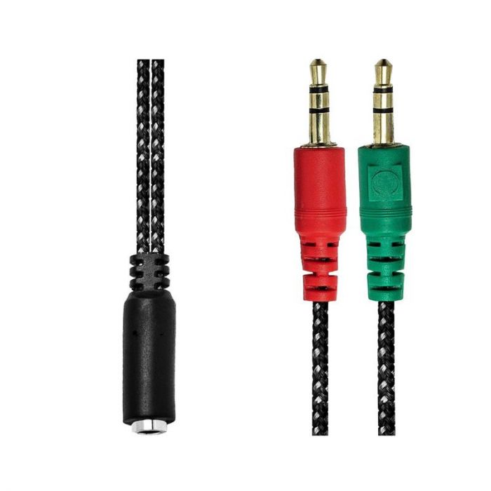 Аудіо-кабель XoKo 3.5 мм - 2х3.5 мм (M/F), 0.2 м, Black (AC-007)