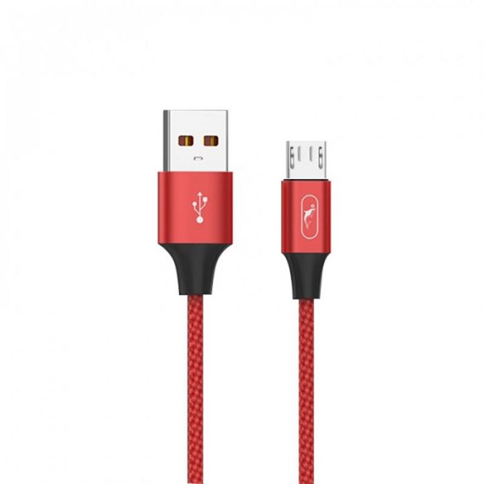 Кабель SkyDolphin S55V Neylon USB - micro USB (M/M), 1 м, Red (USB-000439)