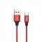 Кабель SkyDolphin S55T Neylon USB - Type-C 1м, Red (USB-000437)
