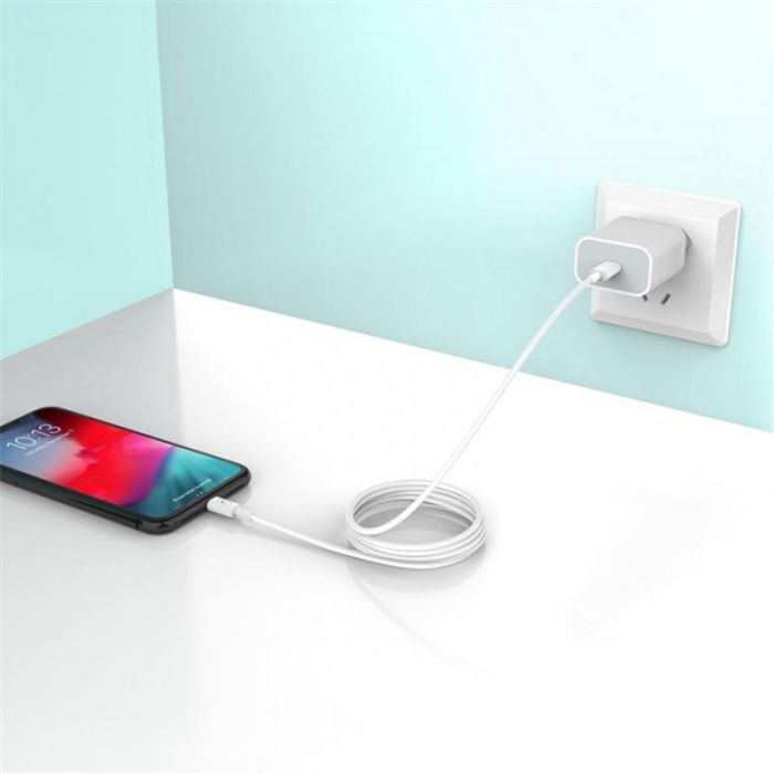 Кабель SkyDolphin S57L PD 18W USB Type C - Lightning 1м, White (USB-000545)