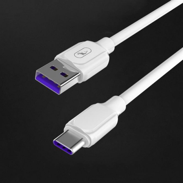 Кабель SkyDolphin S56T Super Fast TPE USB - USB Type-C (M/M), 1 м, White (USB-000572)