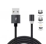 Кабель XoKo SC-350 Magneto USB-Lightning/microUSB/USB Type-C, 1.2м Black (SC-350MGNT-BK)