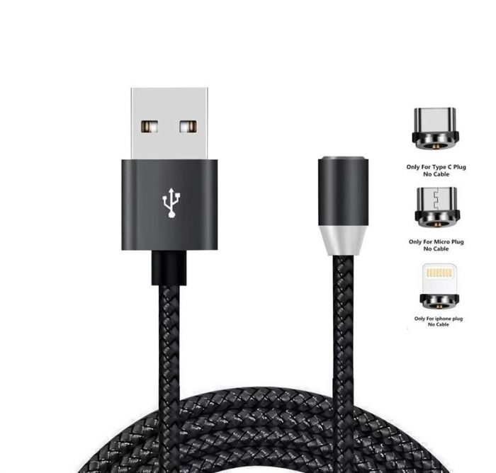 Кабель XoKo SC-350 Magneto USB-Lightning/microUSB/USB Type-C, 1.2м Black (SC-350MGNT-BK)