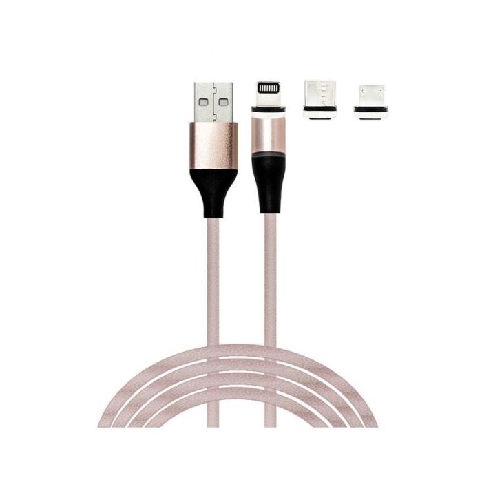 Кабель XoKo SC-400 Magneto USB-Lightning/microUSB/USB Type-C, 1м Rose Gold (SC-400MGNT-RS)