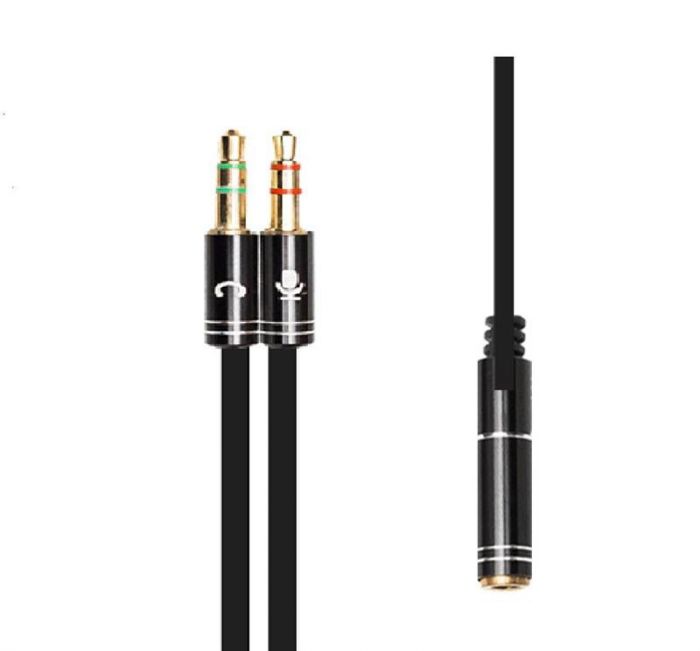 Аудіо-кабель XoKo 3.5 мм - 2х3.5 мм (M/F), 0.4 м, Black (AC-009)