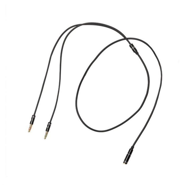 Аудіо-кабель XoKo 3.5 мм - 2х3.5 мм (M/F), 0.4 м, Black (AC-009)