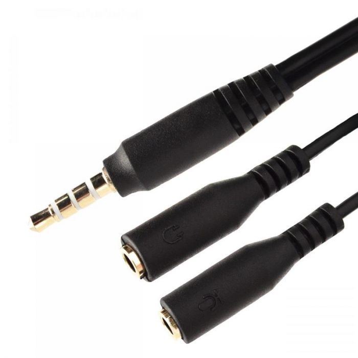 Аудіо-кабель XoKo SC-009 3.5 мм - 2х3.5 мм (M/F), 0.15 м, Black (XOKO SC-009)