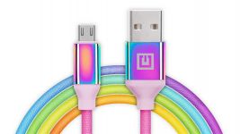 Кабель REAL-EL Premium USB - micro USB (M/M), 1 м, Rainbow (EL123500052)