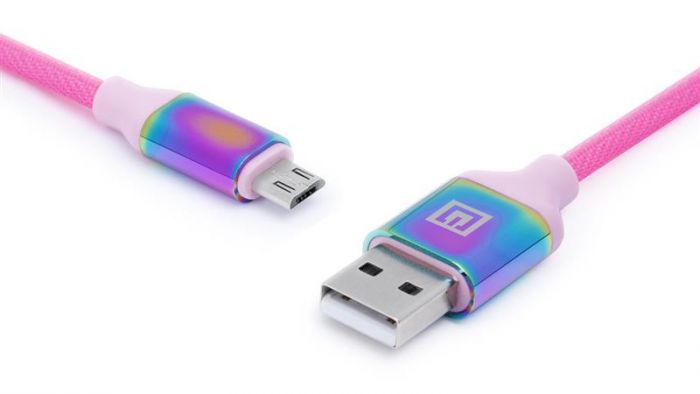 Кабель REAL-EL Premium Rainbow USB-microUSB 1m  (4743304104727)