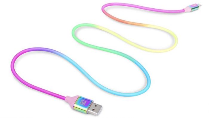 Кабель REAL-EL Premium Rainbow USB-microUSB 1m  (4743304104727)