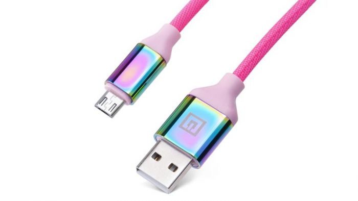 Кабель REAL-EL Premium Rainbow USB-microUSB 1m  (4743304104727)