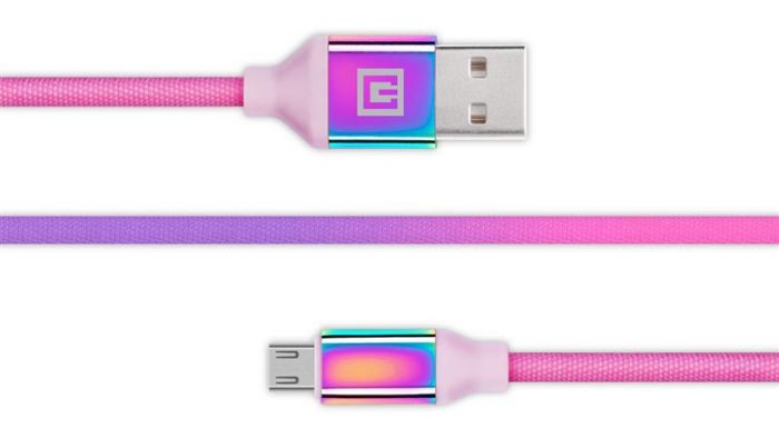 Кабель REAL-EL Premium Rainbow USB-microUSB 1m  (4743304104727)