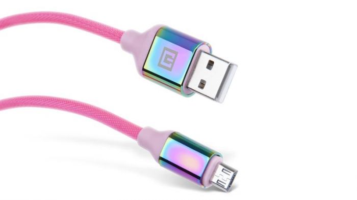 Кабель REAL-EL Premium Rainbow USB-microUSB 1m  (4743304104727)