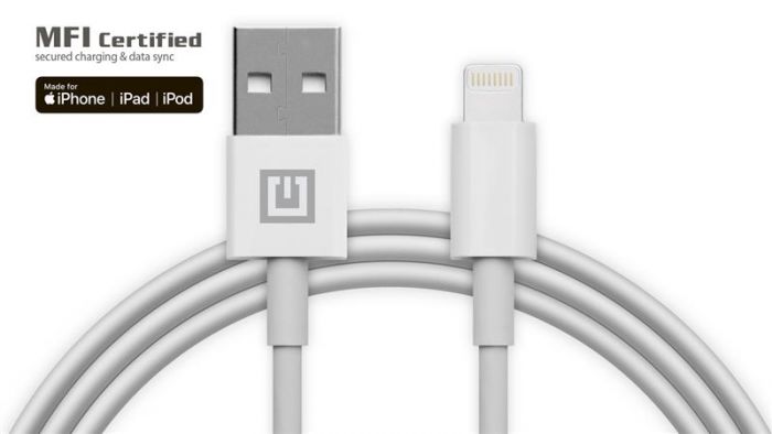 Кабель REAL-EL USB-Lightning 2m, White  (4743304104673)