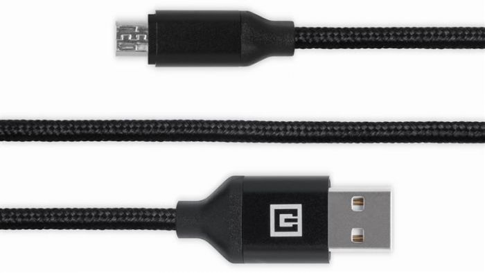 Кабель REAL-EL Premium Fabric USB-microUSB 2m, Black (EL123500048)