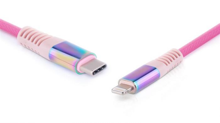 Кабель REAL-EL Rainbow USB-C-Lightning, 1м (4743304104710)