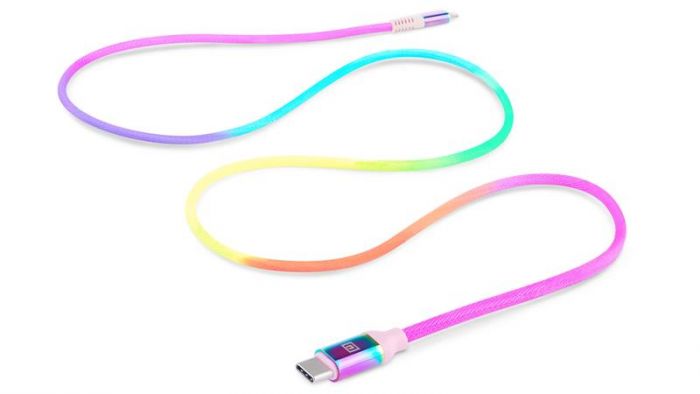 Кабель REAL-EL Rainbow USB-C-Lightning, 1м (4743304104710)