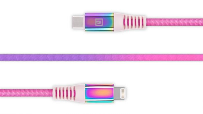 Кабель REAL-EL Rainbow USB-C-Lightning, 1м (4743304104710)