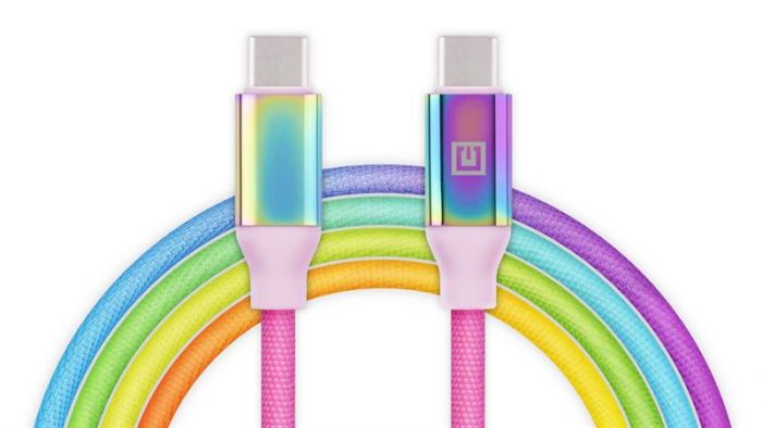 Кабель REAL-EL Premium Rainbow USB Type C-USB Type C 1m (4743304104741)