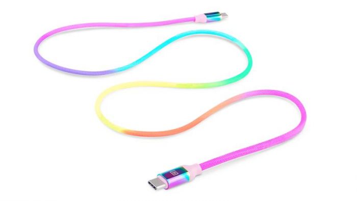 Кабель REAL-EL Premium Rainbow USB Type C-USB Type C 1m (4743304104741)