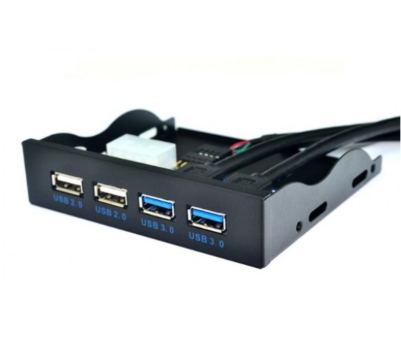 Концентратор USB Voltronic YT-CC-2xUSB3.0+ 2xUSB/09687, Black