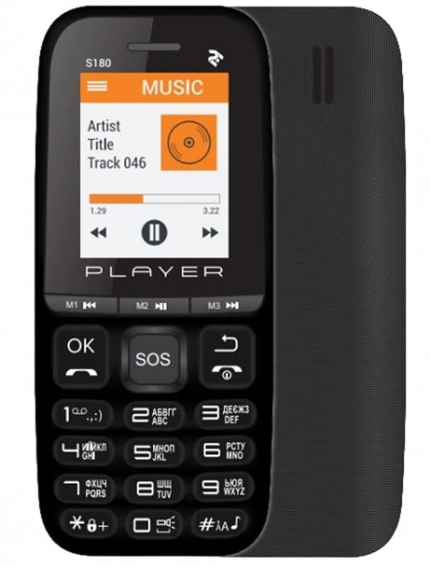 Мобiльний телефон 2E S180 2021 Dual Sim без ЗП Black (688130243377)