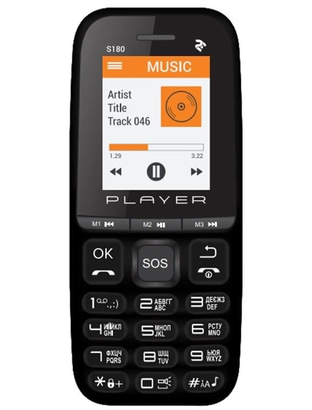 Мобiльний телефон 2E S180 2021 Dual Sim без ЗП Black (688130243377)
