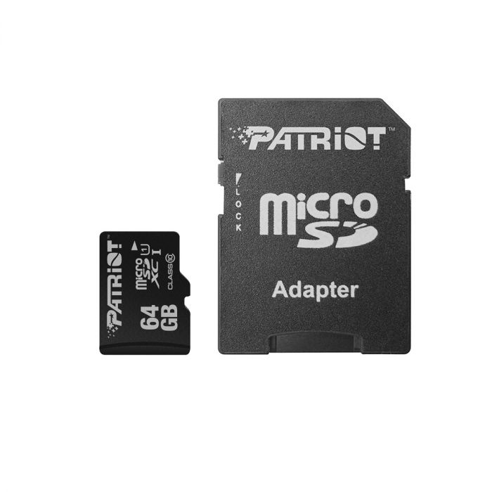 Карта пам`ятi MicroSDXC 64GB UHS-I Class 10 Patriot LX + SD-adapter (PSF64GMCSDXC10)
