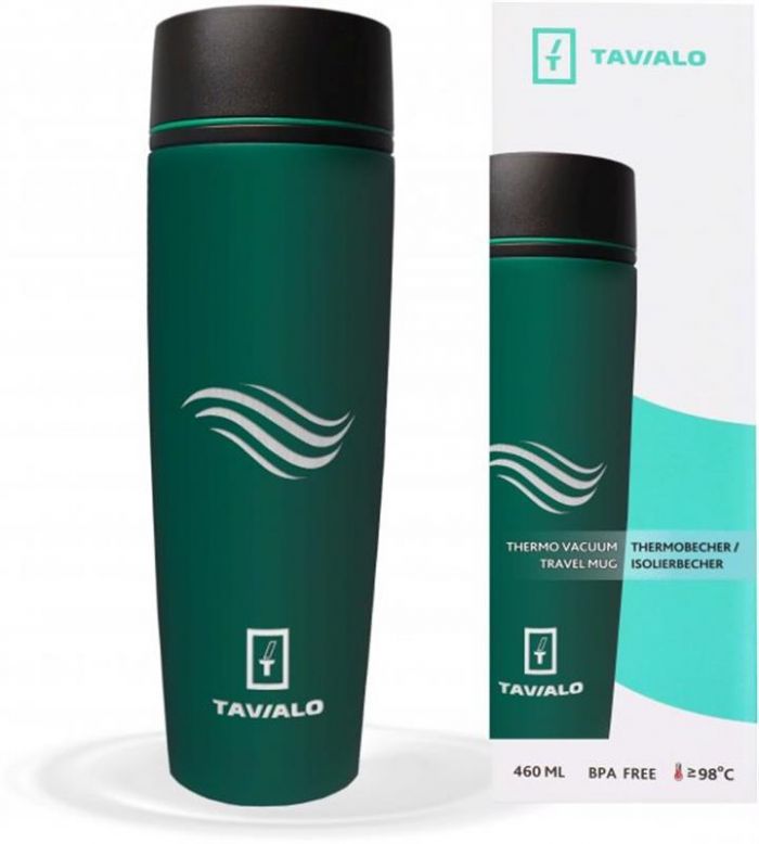 Термопляшка Tavialo 460 мл матовий зелений + 2 ущільнювальних кільця (190460108)