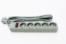 Фільтр живлення ProLogix (PRS-075P5-45G) 0.75 мм, 5 розеток, 4.5 м, сірий