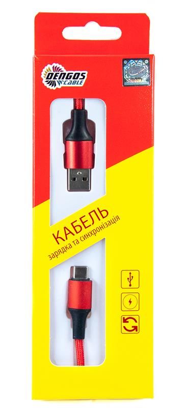 Кабель Dengos USB-USB Type-C 1м Red (NTK-TC-MT-RED)