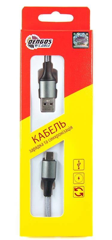 Кабель Dengos USB-USB Type-C 1м Grey (NTK-TC-MT-GREY)