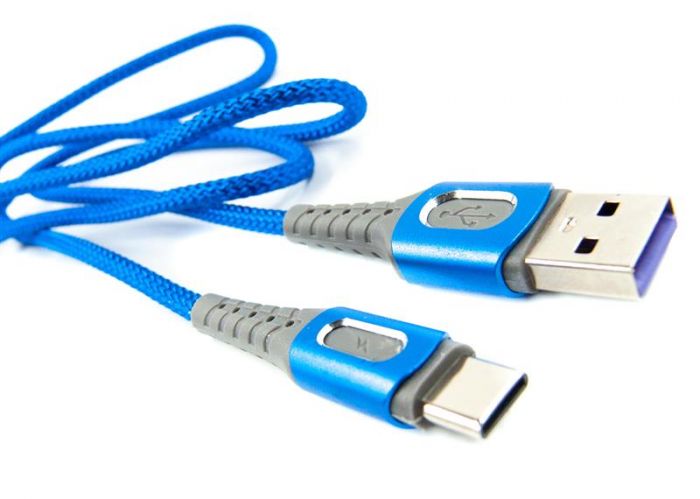 Кабель Dengos USB-USB Type-C 1м Blue (NTK-TC-LP-BLUE)