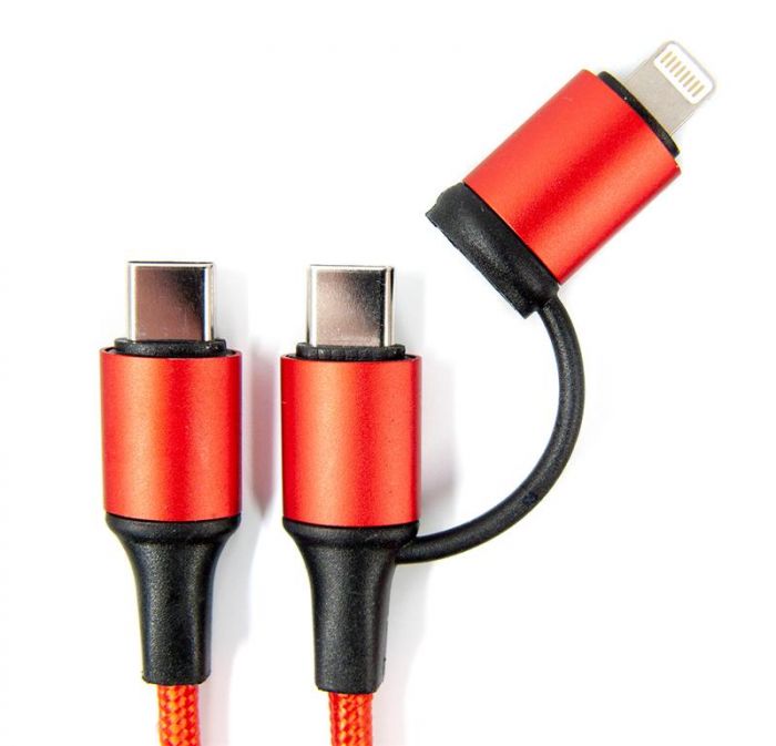 Кабель Dengos USB-C-USB Type-C/Lightning 1м Red (NTK-TC-TCL-RED)