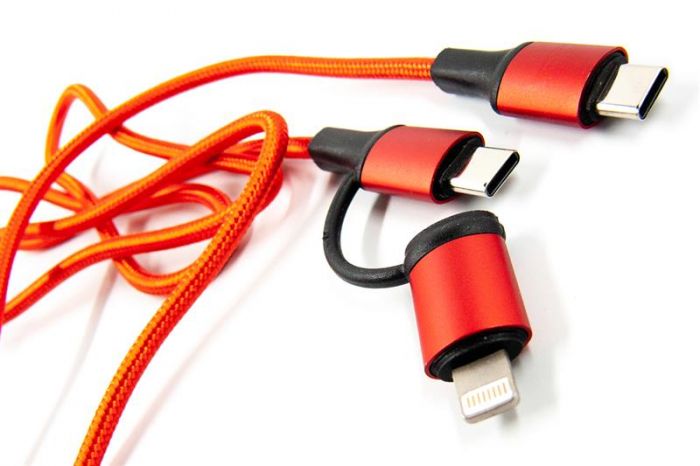 Кабель Dengos USB-C-USB Type-C/Lightning 1м Red (NTK-TC-TCL-RED)