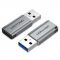 Адаптер Vention USB - USB Type-C V 3.0 (M/F) Gray (CDPH0)