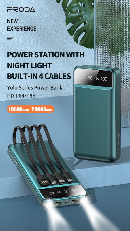 Універсальна мобільна батарея Proda YOULO PD-P84 10000mAh Green (PRD-PDP84-GRN)