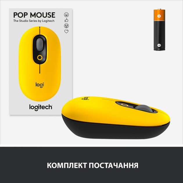 Мишка бездротова Logitech POP Mouse Bluetooth (910-006546) Blast Yellow