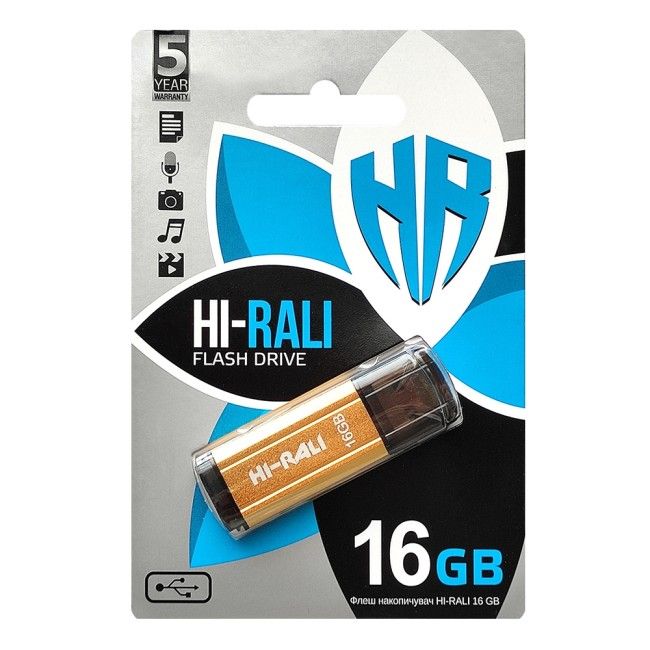 Флеш-накопичувач USB 16GB Hi-Rali Stark Series Gold (HI-16GBSTGD)