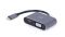 Адаптер Cablexpert USB Type-C - HDMI+VGA (M/F), 0.15 м, Black (A-USB3C-HDMIVGA-01)