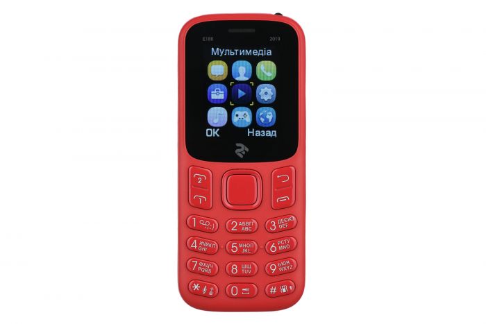 Мобiльний телефон 2E E180 2019 Dual Sim Red (680576170057)