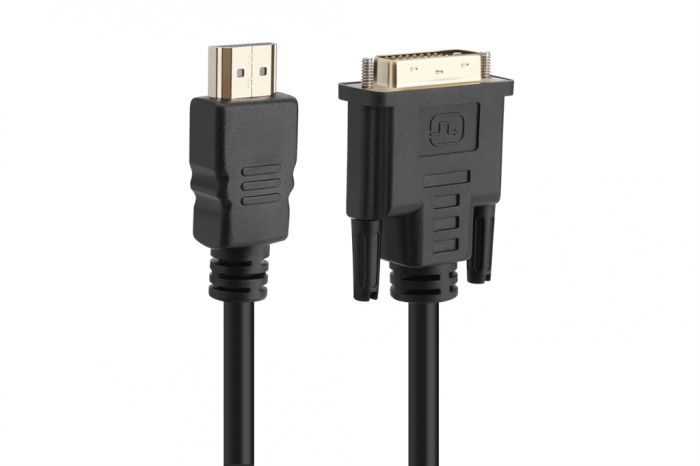 Кабель Prologix Premium HDMI - DVI (M/M), Single Link, 18+1, 3 м, Black (PR-HDMI-DVI-P-01-30-3m)