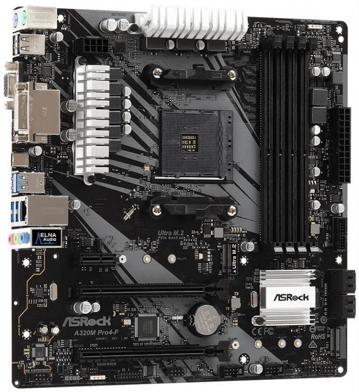 Материнська плата ASRock A320M Pro4-F Socket AM4