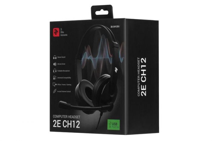 Гарнітура 2E CH12 USB Black (2E-CH12SU)