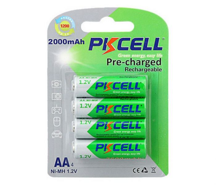 Акумулятор PKCELL Ni-MH AA/HR06 2000 mAh BL 4шт (PC/AA2000-4B/09326)