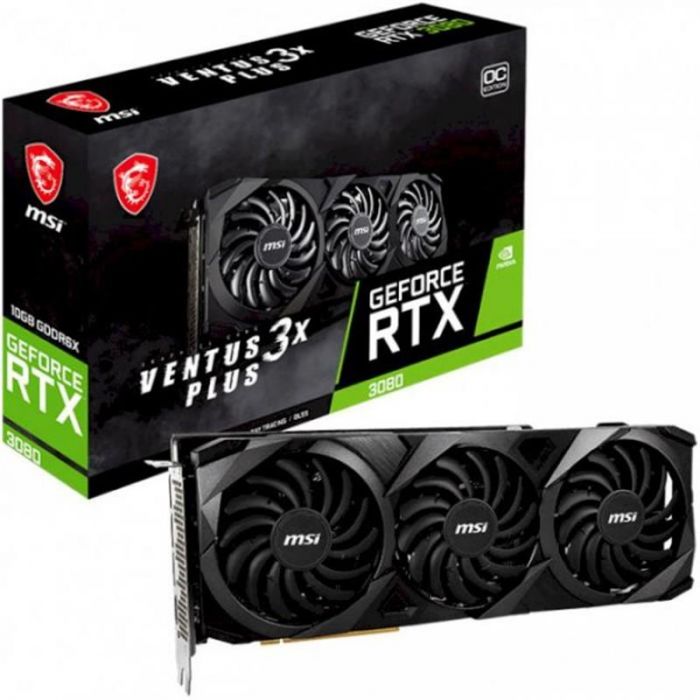 Відеокарта GF RTX 3080 10GB GDDR6X Ventus 3X Plus OC MSI (GeForce RTX 3080 VENTUS 3X PLUS 10G OC LHR)