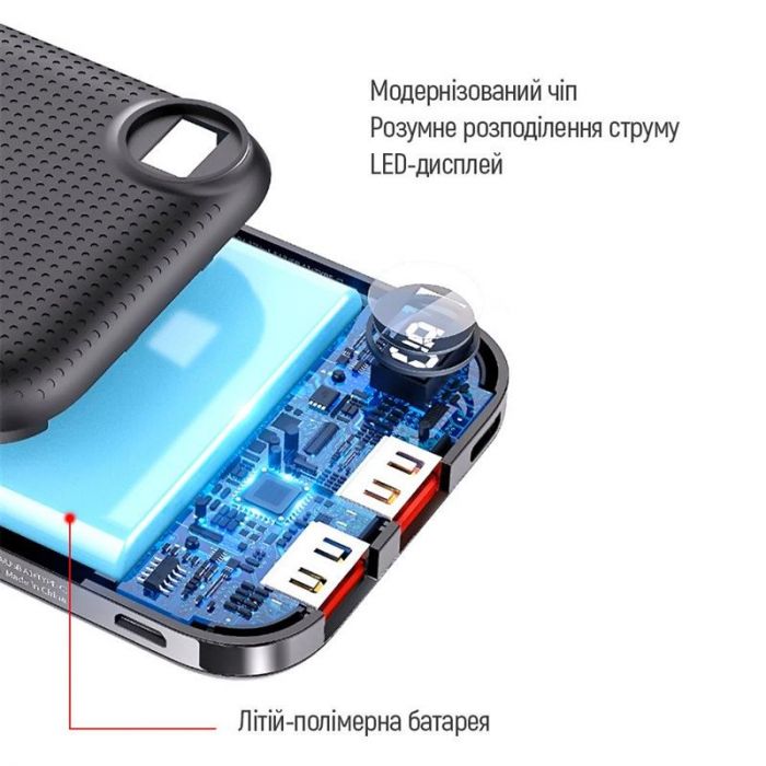 Універсальна мобільна батарея ColorWay LCD 10000mAh Black (CW-PB100LPI3BK-PDD)