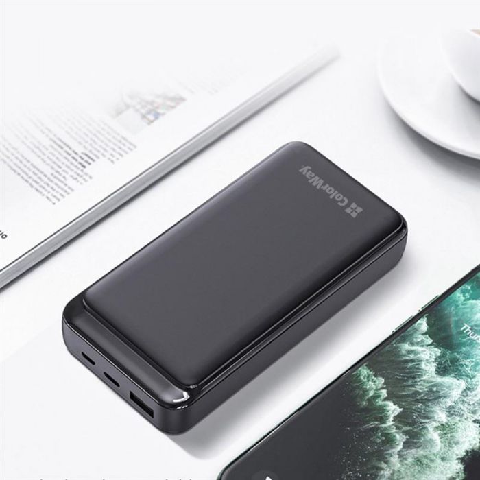 Універсальна мобільна батарея ColorWay Slim 20000mAh Black (CW-PB200LPG3BK-PD)